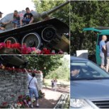 GALERII | Narva tanki esine ujub punastest nelkidest. Mälestusmärgi juures peavad valvet kümmekond inimest