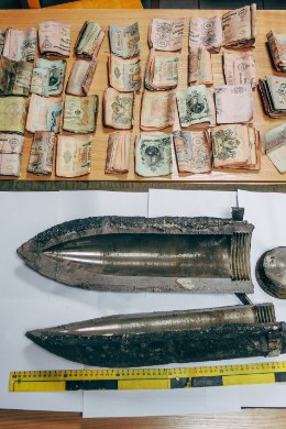 FOTOD | Pärnumaal leiti tsaariaegset raha täis mürsk 