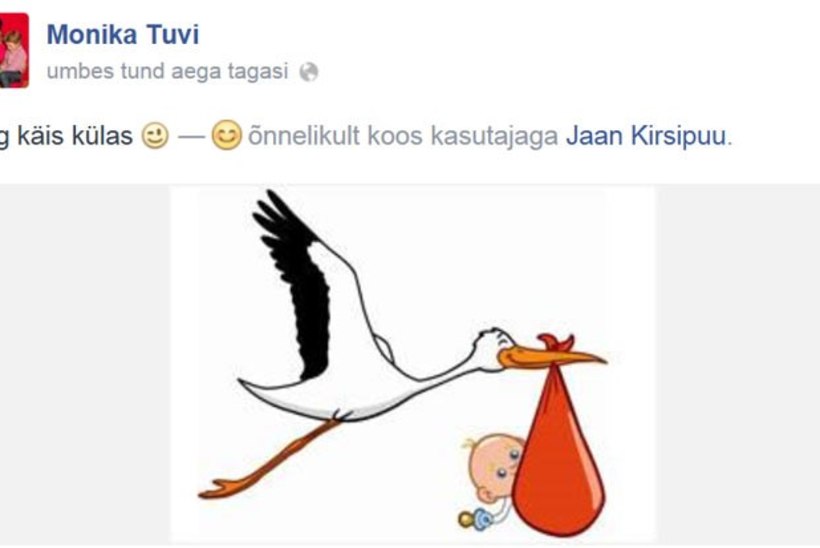 PALJU ÕNNE! Monika Tuvi ja Jaan Kirsipuu perre sündis poeg!