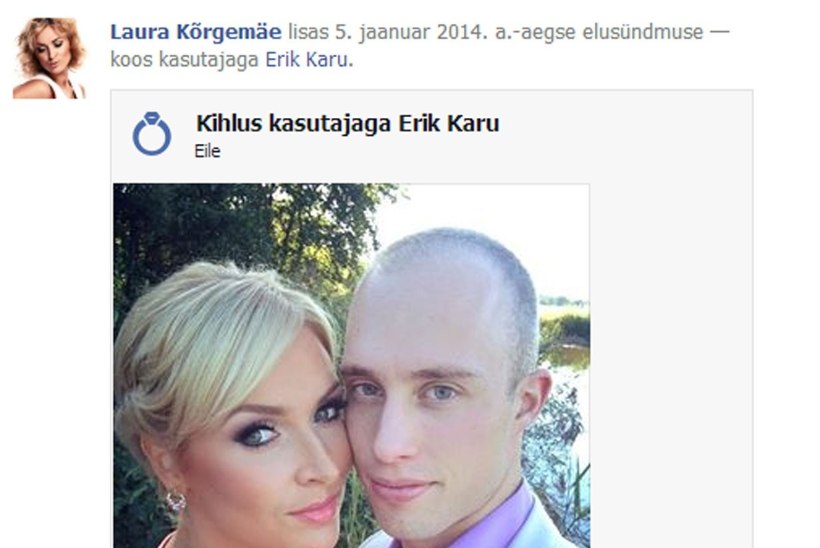 Laura Kõrgemäe ja Erik Karu kihlus läbi?