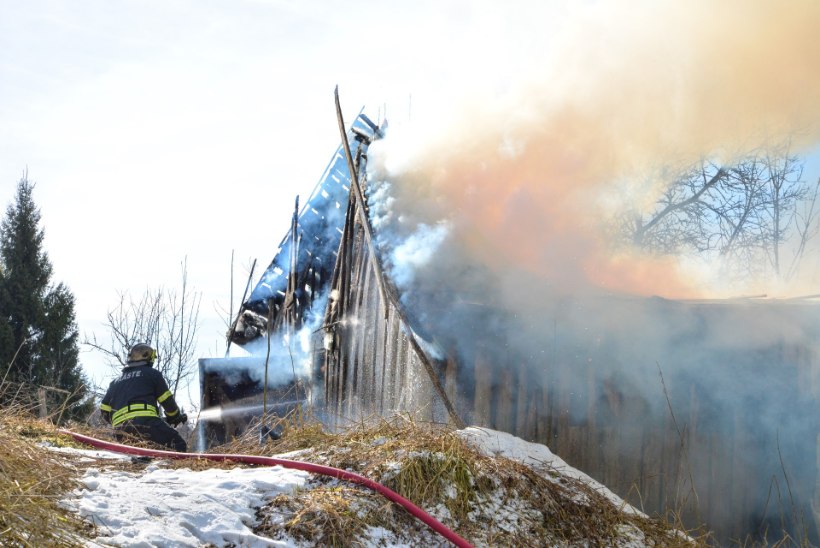 VIDEO JA FOTOD | Viljandimaal pani mees oma maja põlema ega lubanud päästjatel seda kustutada