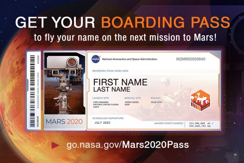 USA kosmoseagentuur NASA kutsub inimesi oma nime Marsile saatma