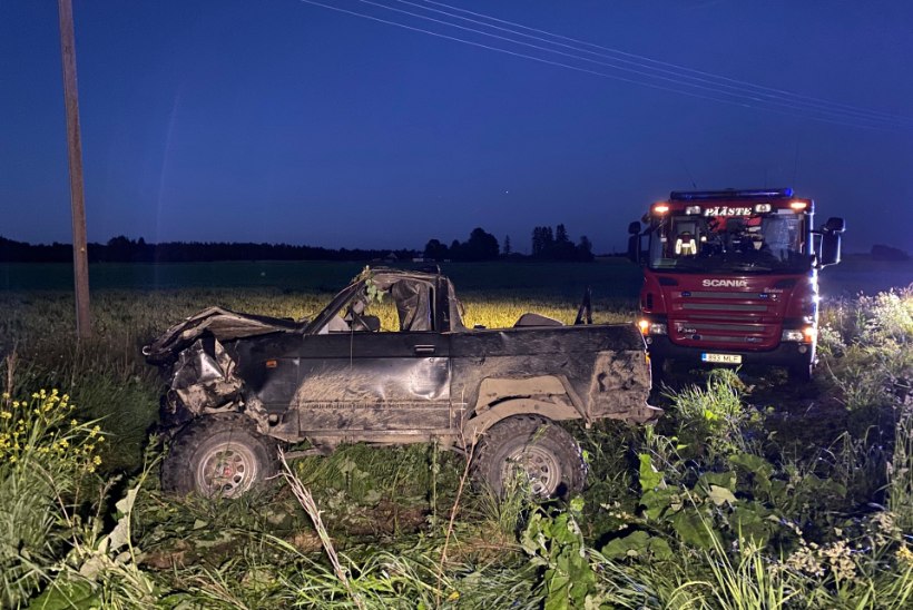 FOTOD | Roolijoodik sõitis maasturiga teelt välja, masinas sai viga seitse inimest